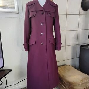 Women's Beautiful Vintage Trench Coat in Rich Purple Heavyweight  Wool CLASSIC